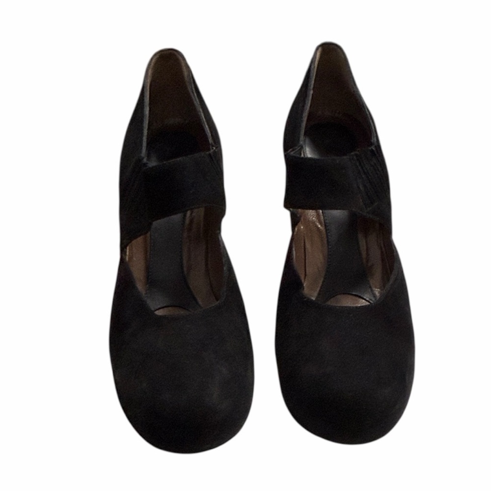 Marni Black Suede Mary Jane Wedge Heels Size 37 - Picture 2 of 10